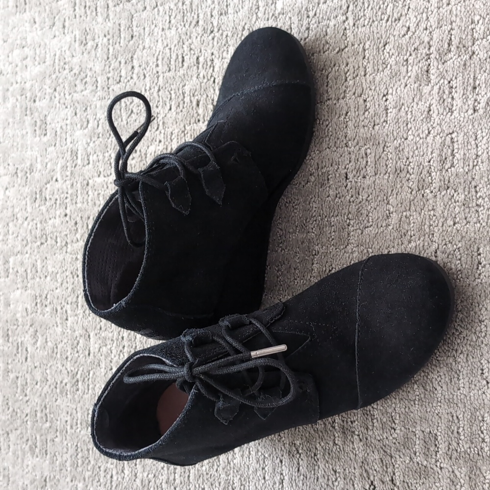 Toms Suede Wedge Ankle Boots